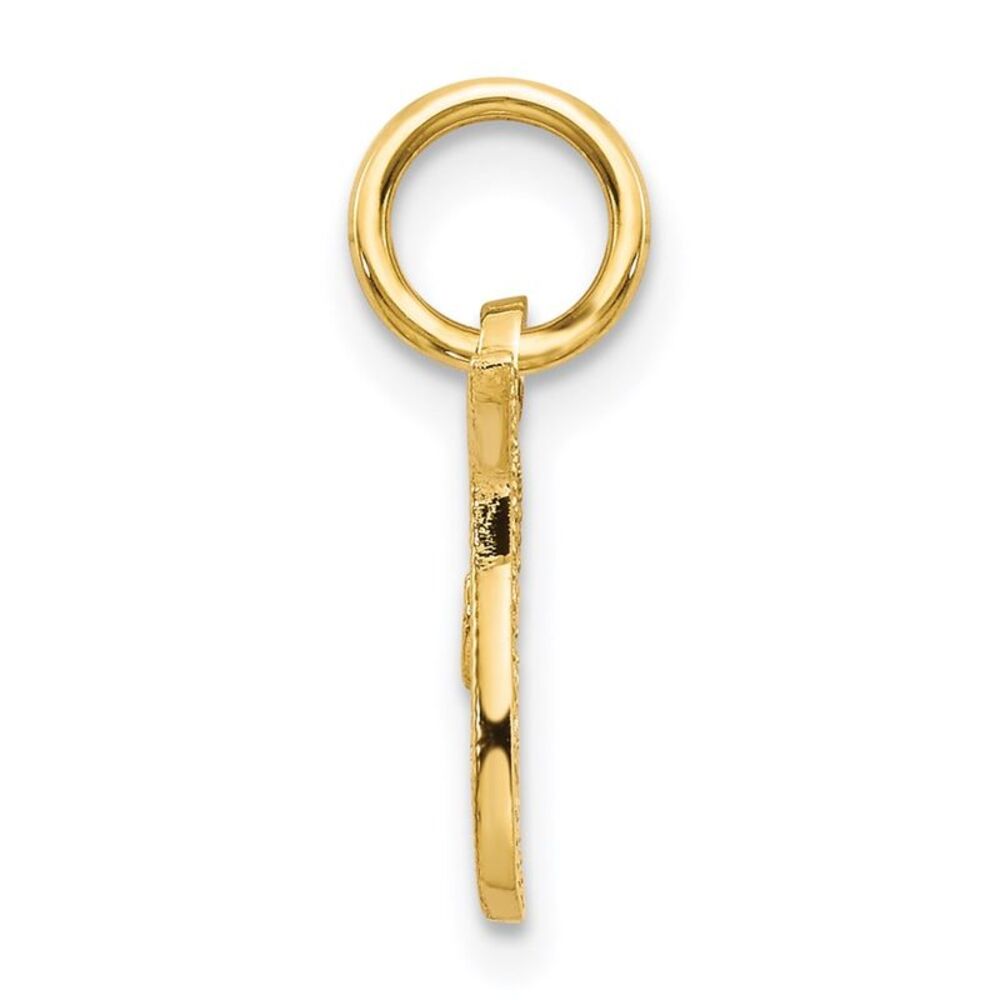 14k Yellow Gold Script Letter T Initial Charm - image 2